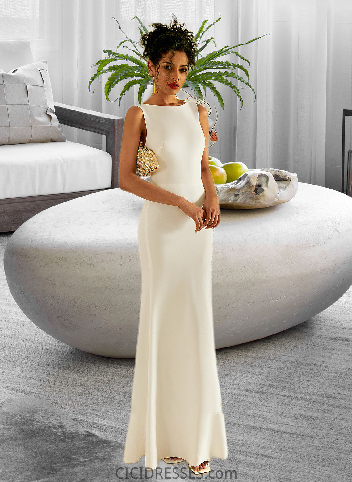 Jordan Trumpet/Mermaid Scoop Neck Floor-Length Wedding Dress CIC8P0013727