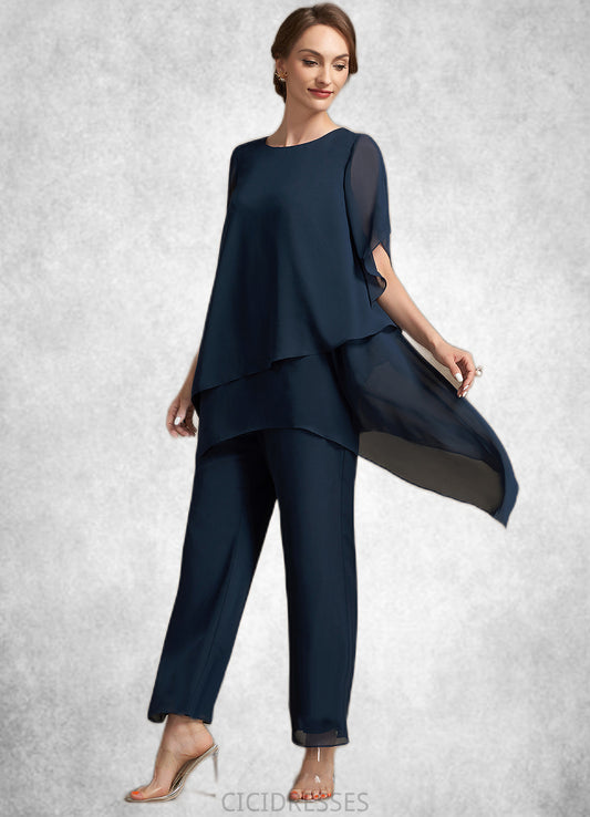 Eva Jumpsuit/Pantsuit Scoop Neck Ankle-Length Chiffon Mother of the Bride Dress CIC8126P0014607