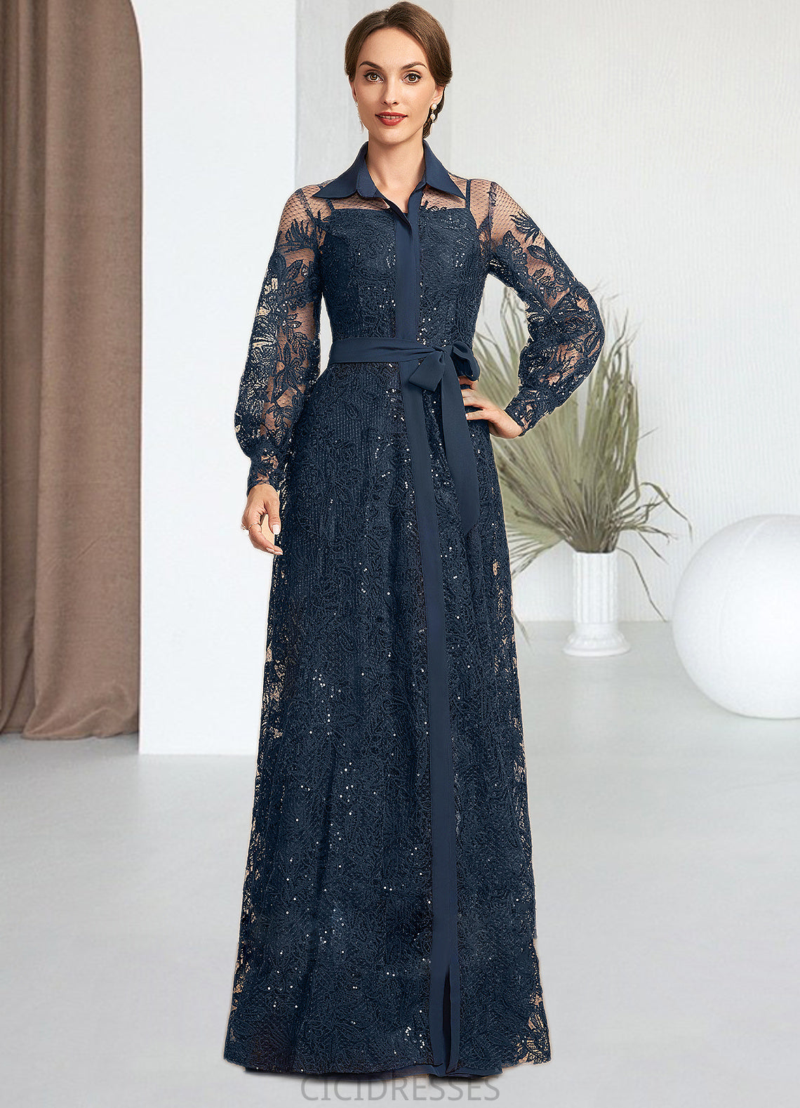 Isabella A-Line Square Neckline Floor-Length Chiffon Mother of the Bride Dress CIC8126P0014818