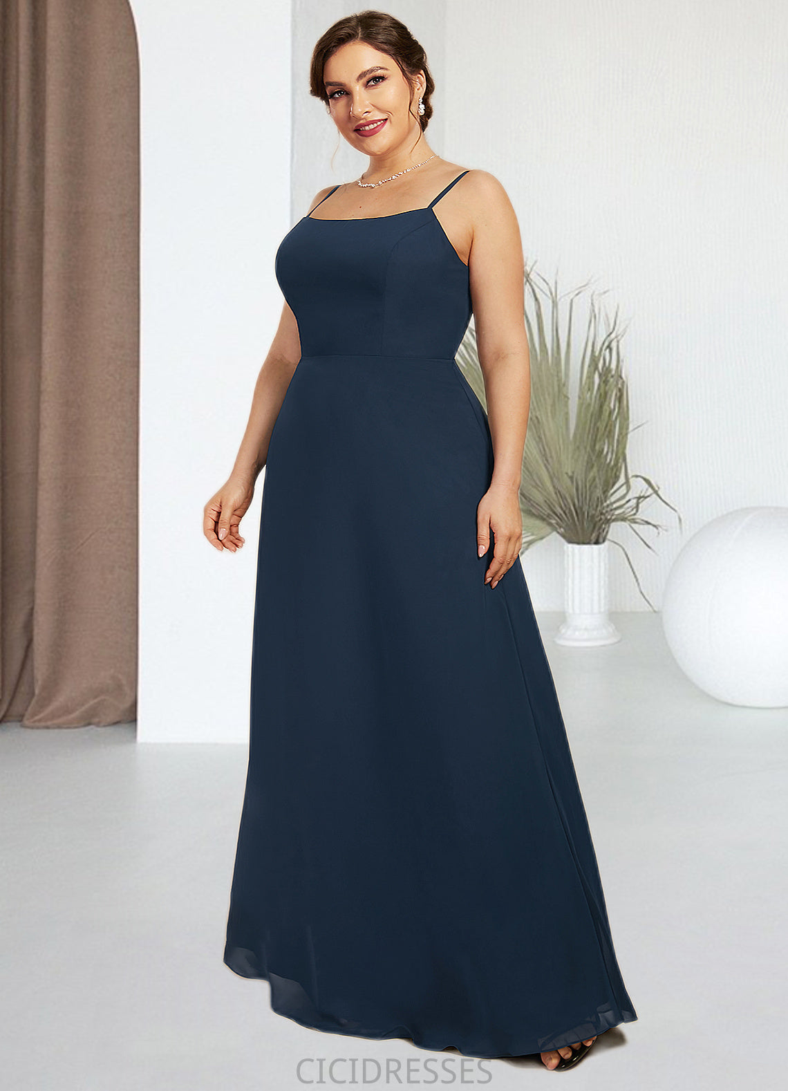 Isabella A-Line Square Neckline Floor-Length Chiffon Mother of the Bride Dress CIC8126P0014818