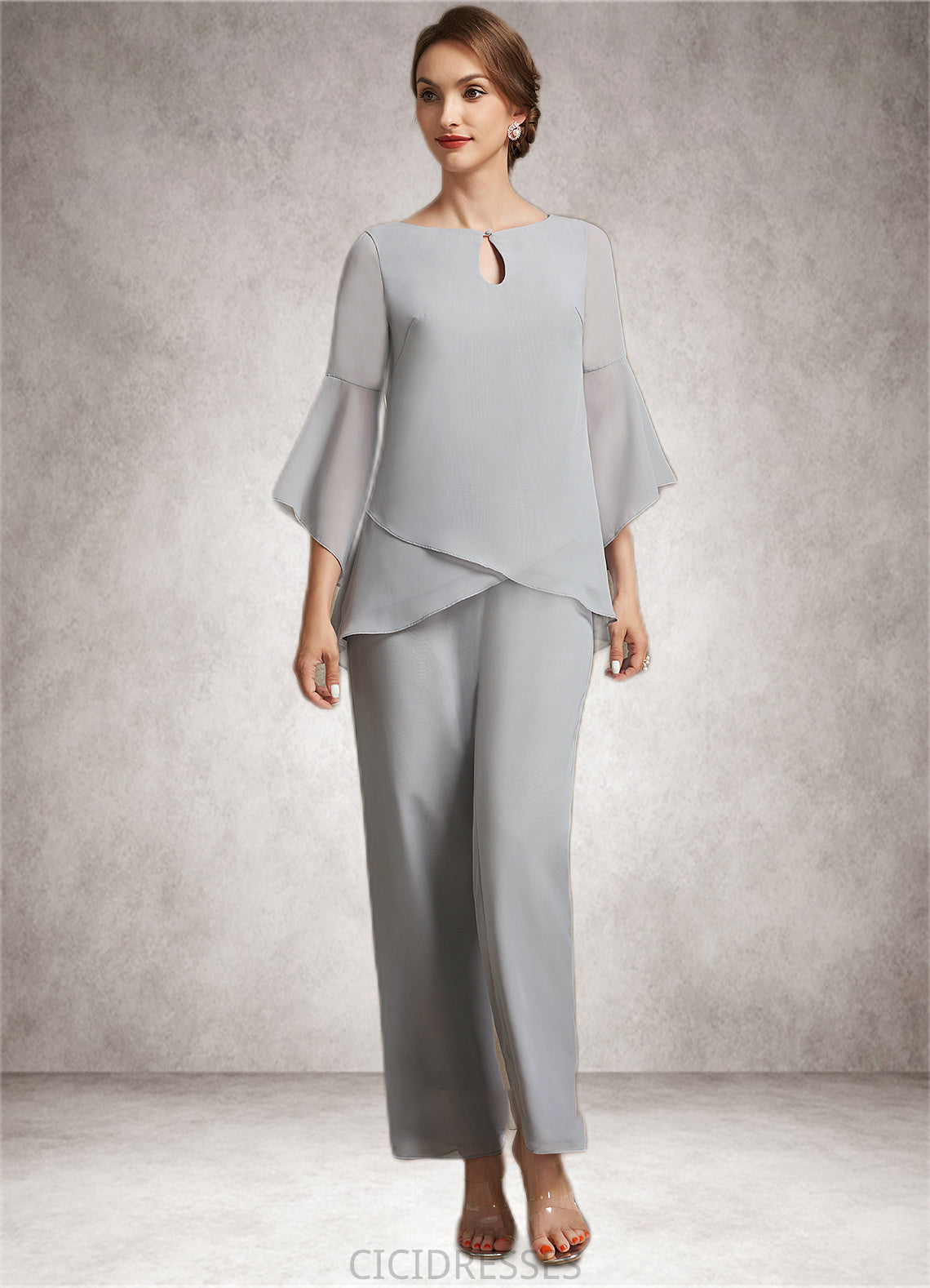 Thea Jumpsuit/Pantsuit Scoop Neck Ankle-Length Chiffon Mother of the Bride Dress CIC8126P0014958