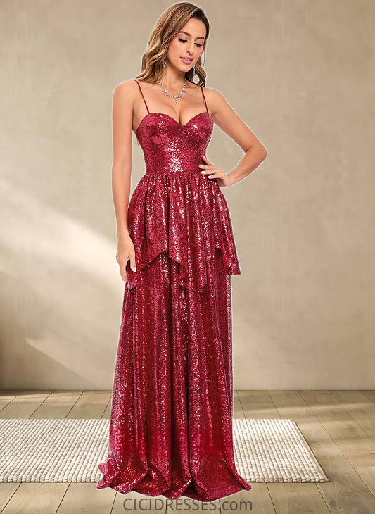 Alexus A-line Sweetheart Floor-Length Sequin Prom Dresses CIC8P0025868