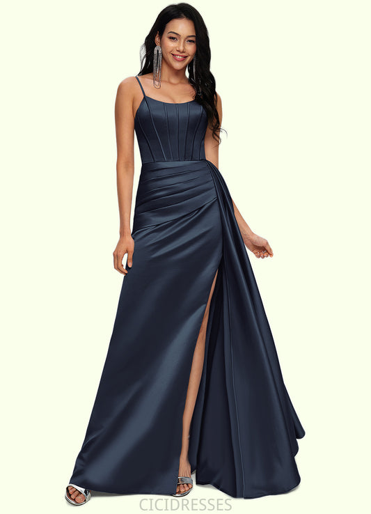 Autumn Sheath/Column Scoop Floor-Length Satin Prom Dresses CIC8P0022196