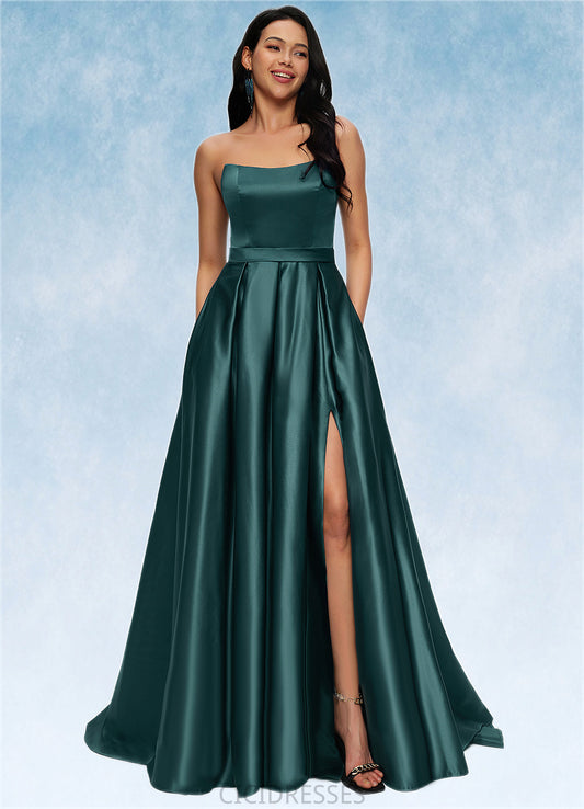 Karley Ball-Gown/Princess Sweep Train Satin Prom Dresses CIC8P0022207