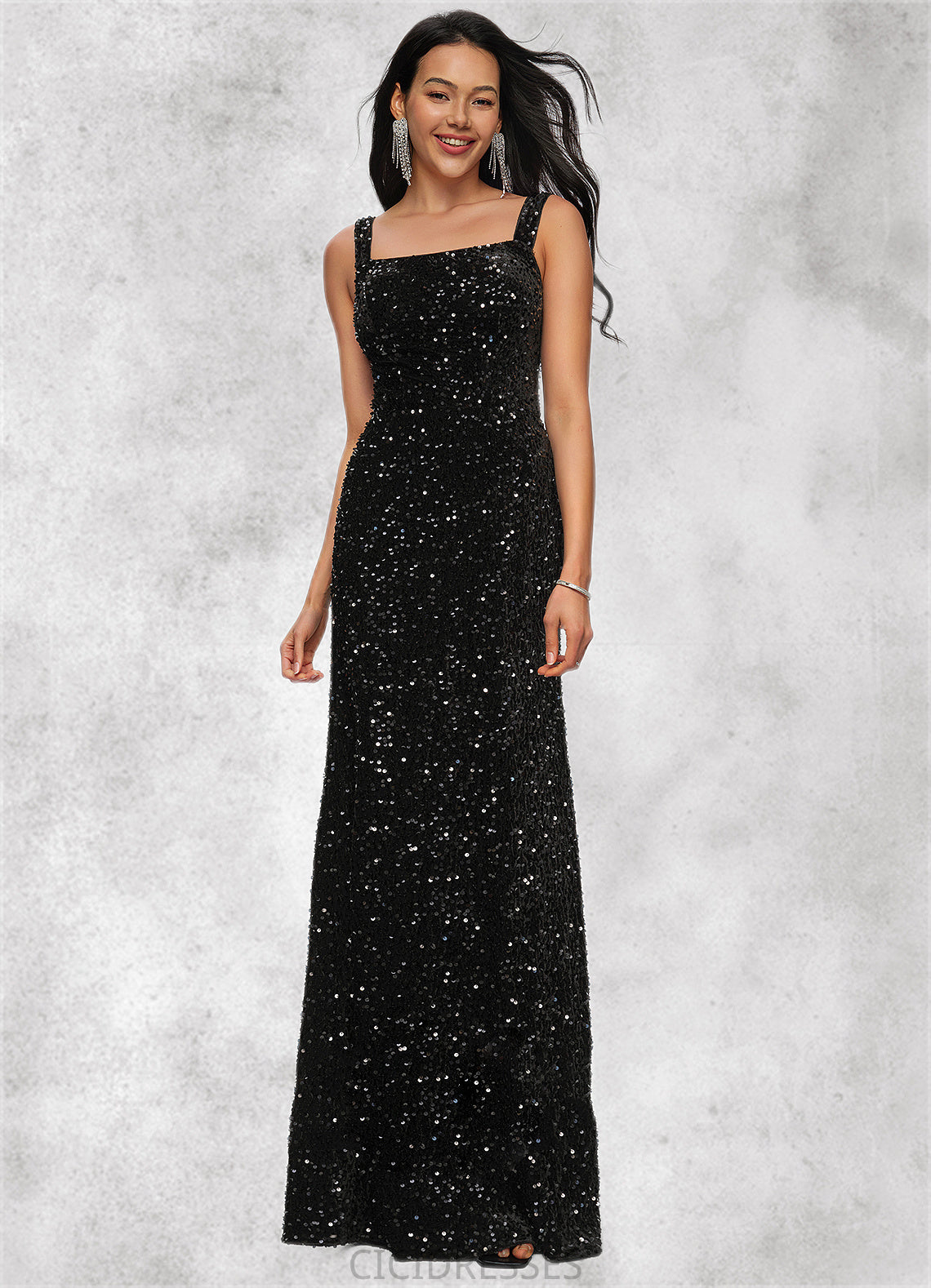 Cheyanne Sheath/Column Scoop Floor-Length Sequin Prom Dresses CIC8P0022228