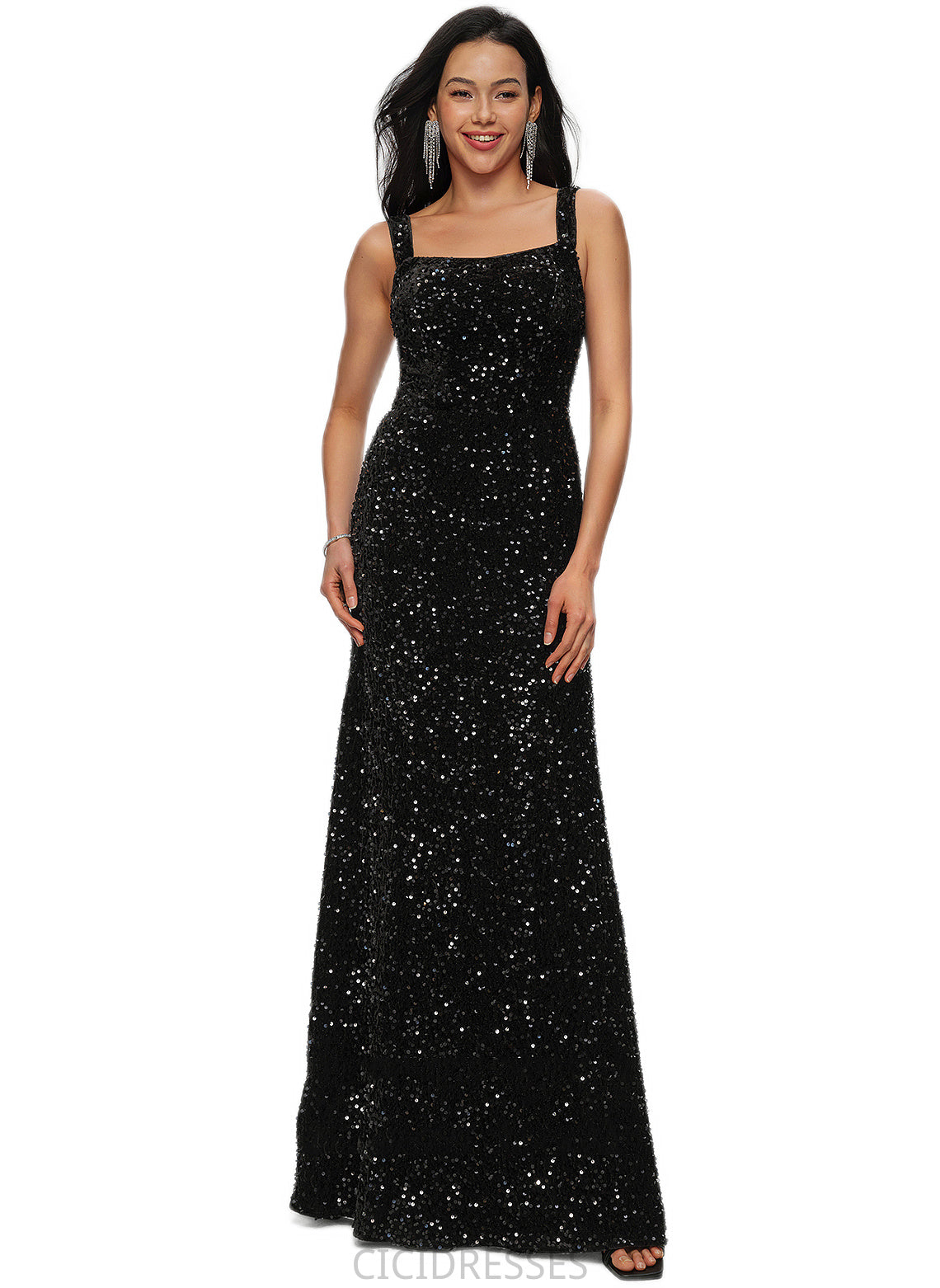 Tamia Sheath/Column Scoop Floor-Length Sequin Prom Dresses CIC8P0022228