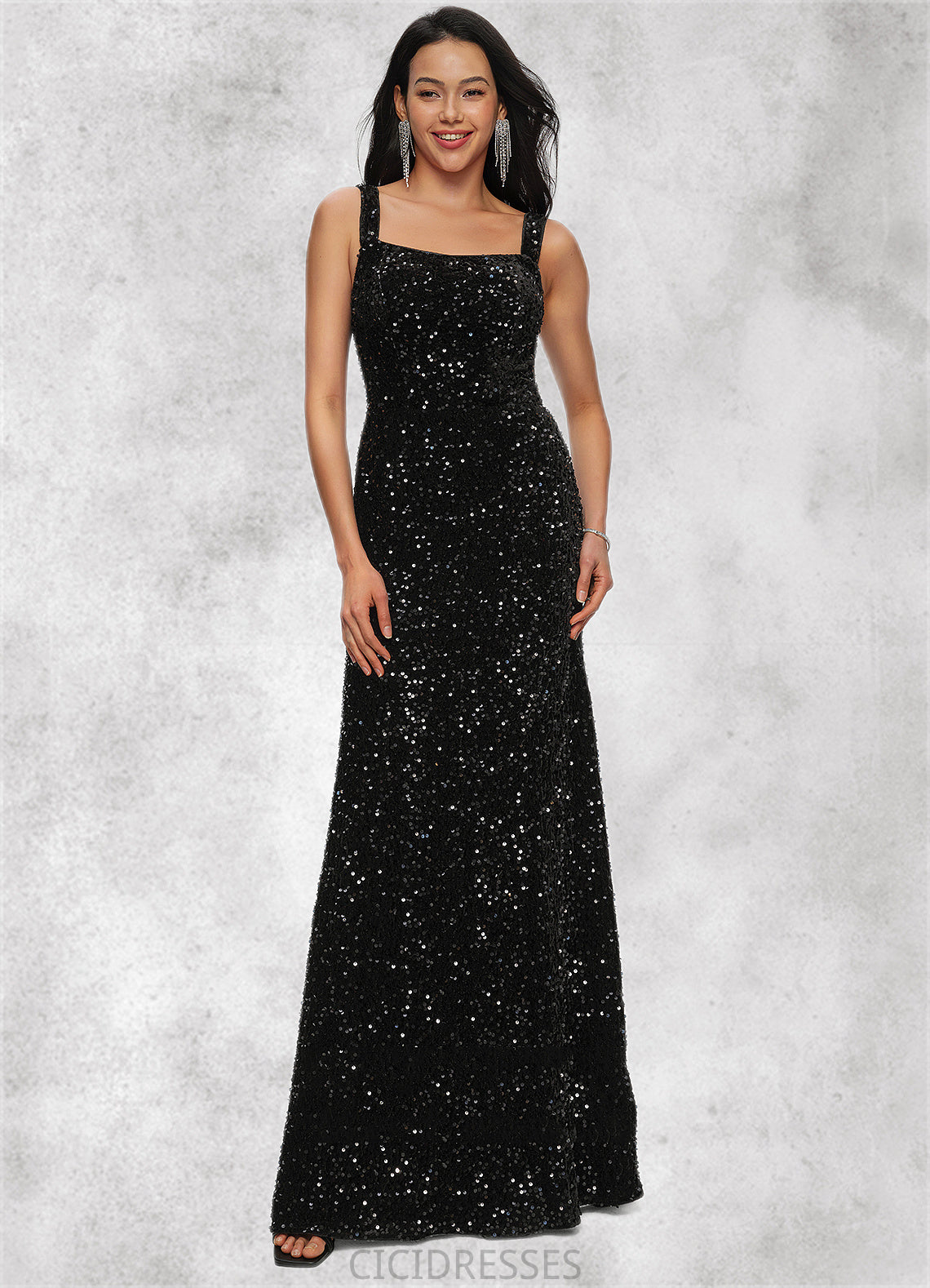 Cheyanne Sheath/Column Scoop Floor-Length Sequin Prom Dresses CIC8P0022228