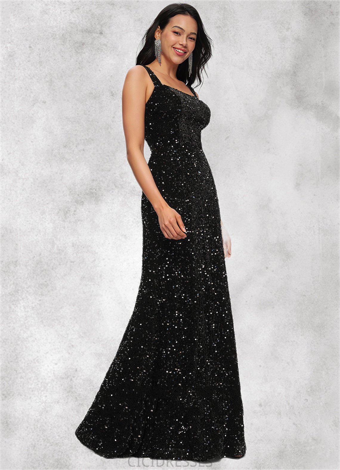 Cheyanne Sheath/Column Scoop Floor-Length Sequin Prom Dresses CIC8P0022228