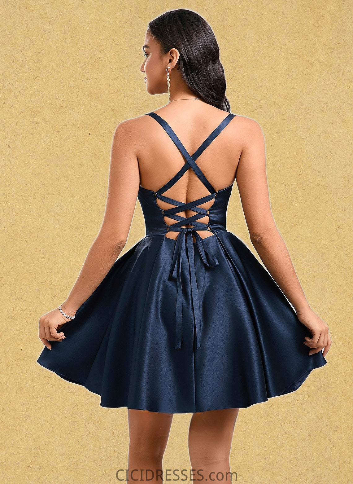 Caylee A-line Sweetheart Short Satin Homecoming Dress With Pleated CIC8P0025673