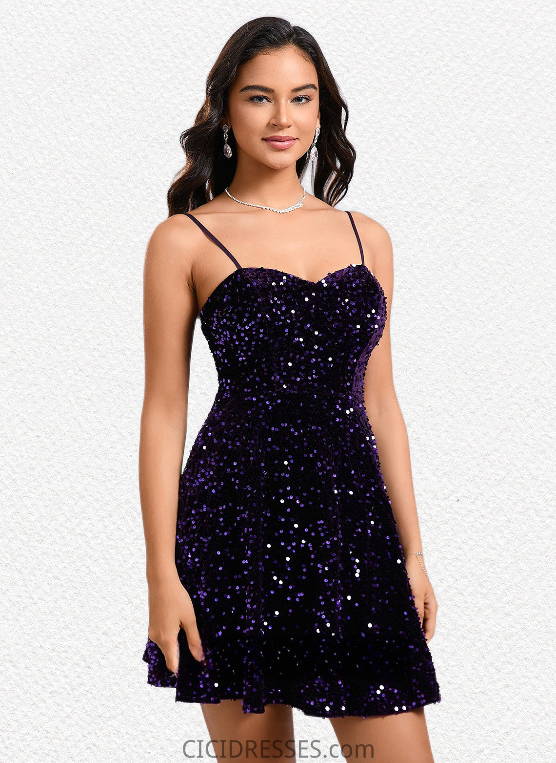 Lilyana A-line Sweetheart Short Sequin Homecoming Dress CIC8P0025649