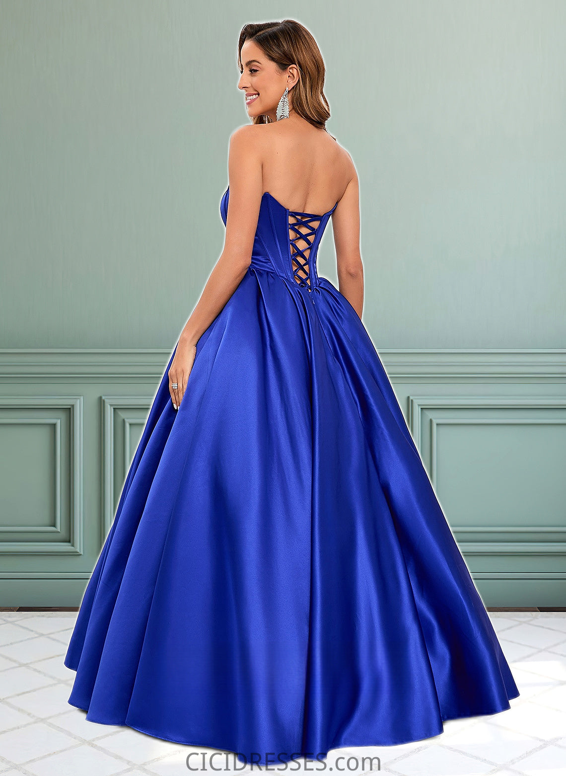 Nyla Ball-Gown/Princess Straight Floor-Length Satin Prom Dresses CIC8P0025831