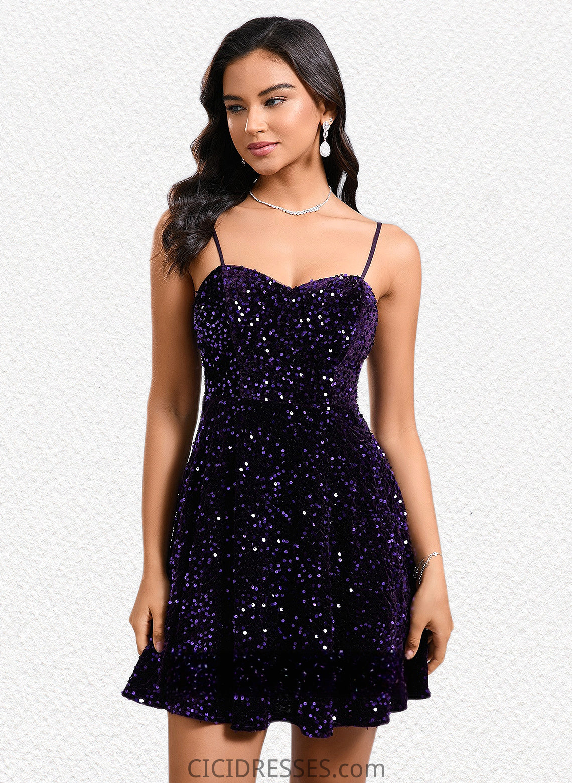 Lilyana A-line Sweetheart Short Sequin Homecoming Dress CIC8P0025649