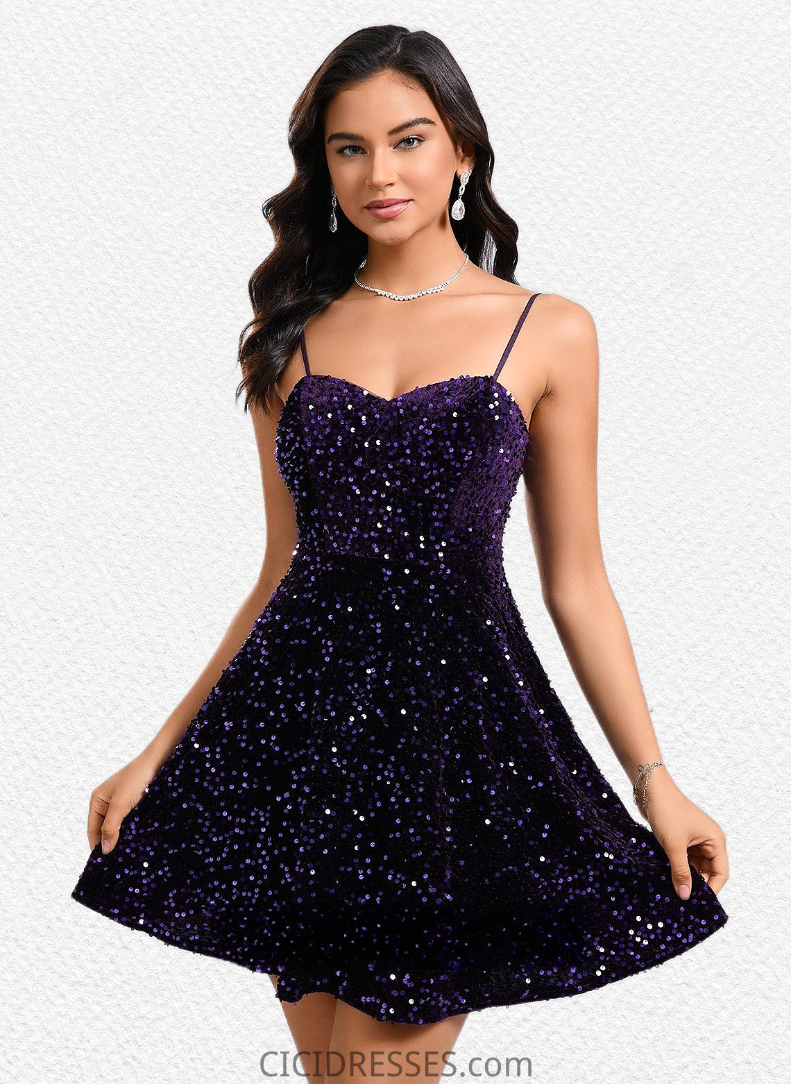 Lilyana A-line Sweetheart Short Sequin Homecoming Dress CIC8P0025649