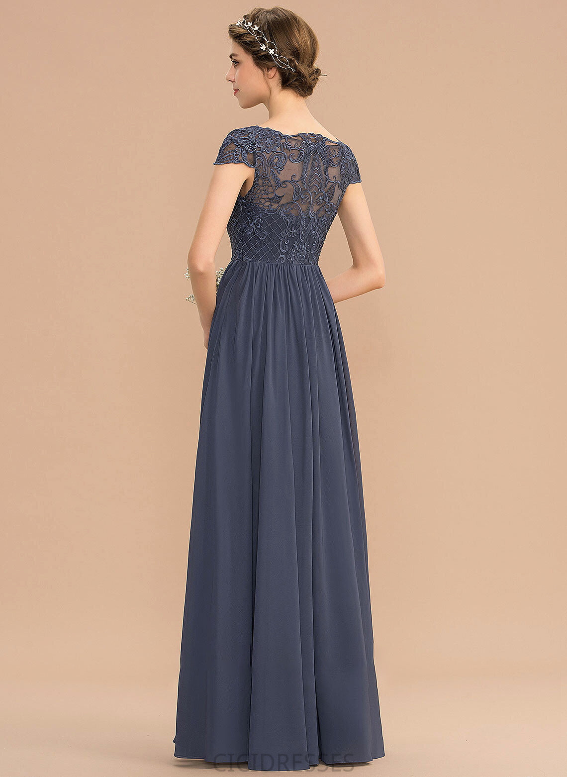 A-Line Lace ScoopNeck Straps Floor-Length Length Fabric Neckline Silhouette Piper Floor Length Sleeveless Bridesmaid Dresses