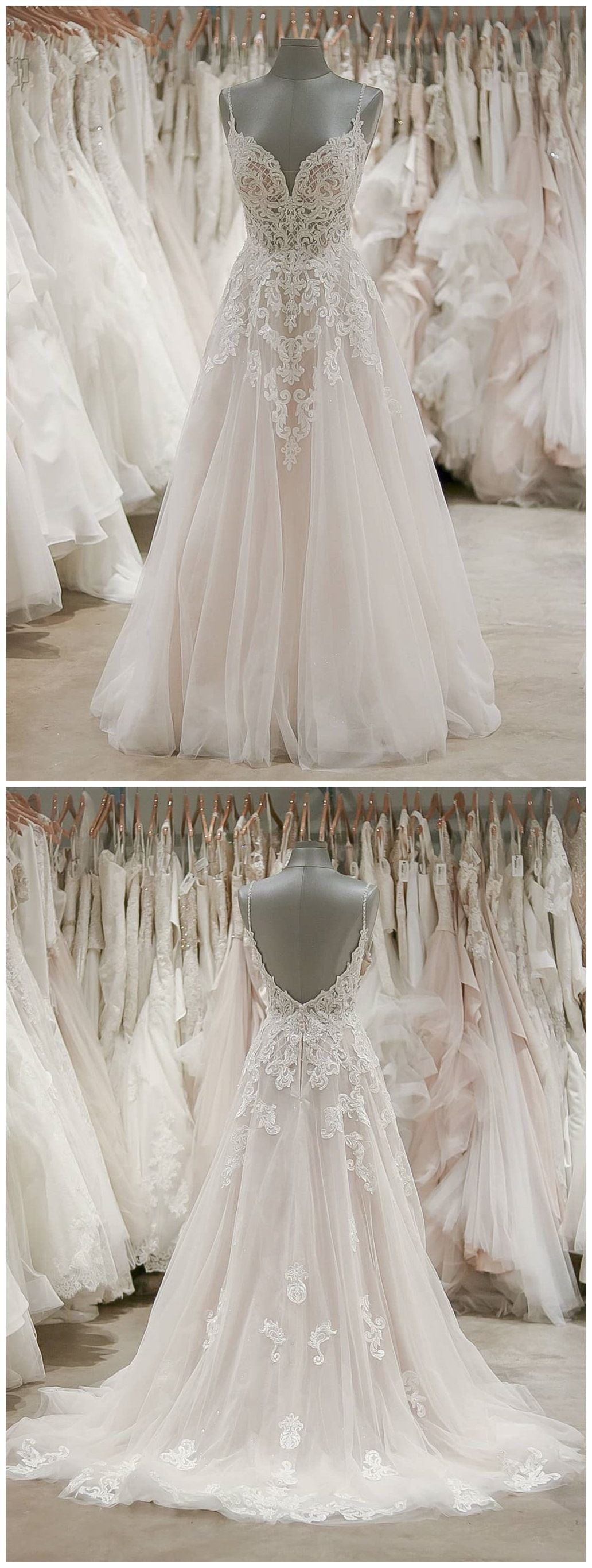 2024 Princess A-Line Wedding Dresses New Arrival Sweetheart Spaghetti Straps Tulle Lace Bridal Gowns