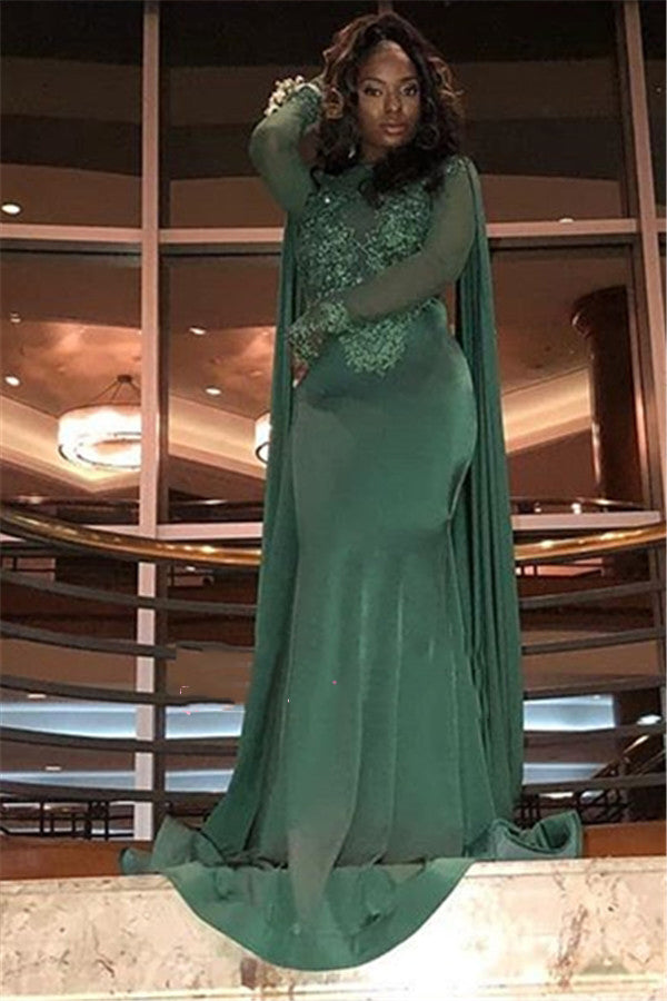 2024 Cheap Prom Dresses Sheath Hunter Green Long Sleeves Lace