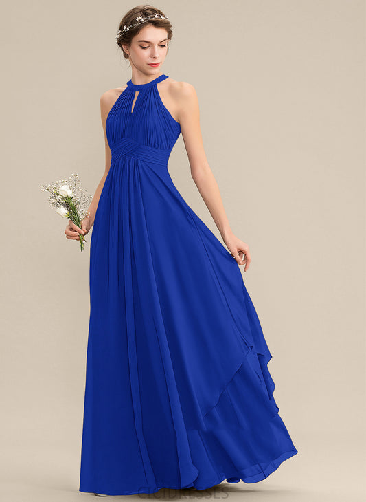 Ruffle Neckline Floor-Length Embellishment ScoopNeck Length A-Line Silhouette Fabric Izabelle Floor Length V-Neck Bridesmaid Dresses