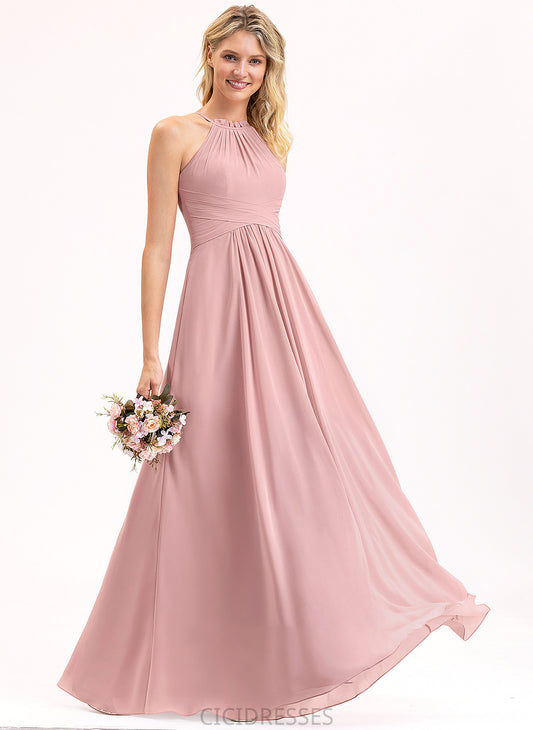 Silhouette Fabric Embellishment Floor-Length Length Bow(s) A-Line Neckline ScoopNeck CascadingRuffles Jordan Sleeveless Bridesmaid Dresses