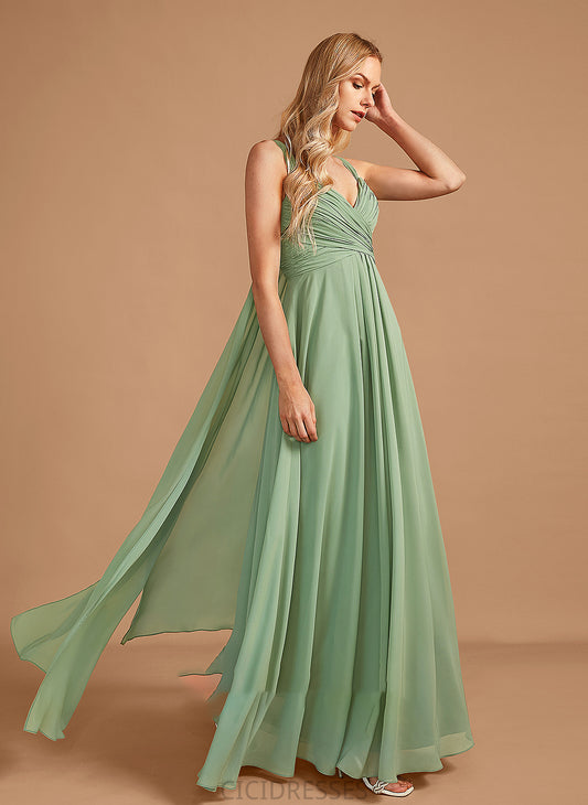 Neckline Fabric Embellishment A-Line Floor-Length Ruffle Silhouette V-neck Length Meadow Knee Length Sleeveless Bridesmaid Dresses