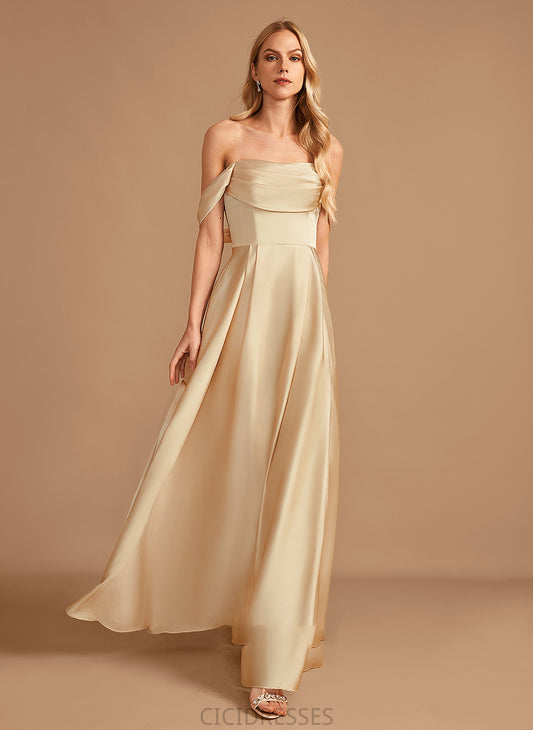 Neckline Off-the-Shoulder SplitFront Pockets A-Line Floor-Length Length Fabric Silhouette Embellishment Rubi Bridesmaid Dresses