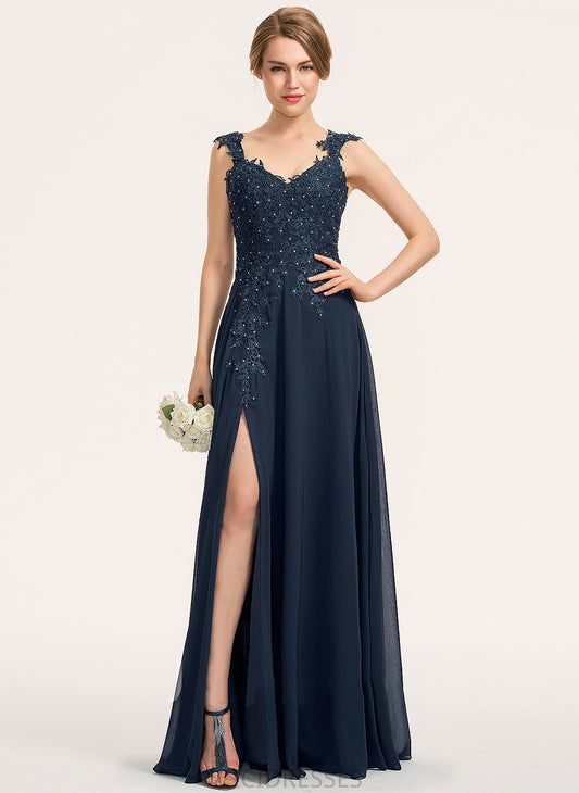 Silhouette Embellishment Length A-Line Fabric Neckline Sweetheart Beading SplitFront Floor-Length Jacqueline Floor Length Bridesmaid Dresses