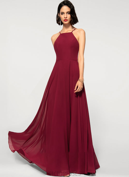 A-Line Straps Floor-Length Fabric Length SquareNeckline ScoopNeck Neckline Silhouette Araceli Floor Length Sleeveless Bridesmaid Dresses