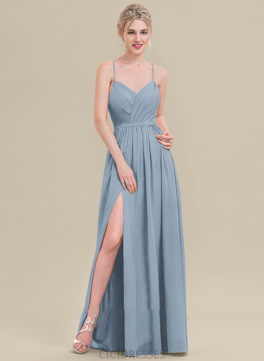 Length A-Line Ruffle Sweetheart Embellishment Neckline Floor-Length SplitFront Silhouette Fabric Laney Empire Waist Bridesmaid Dresses