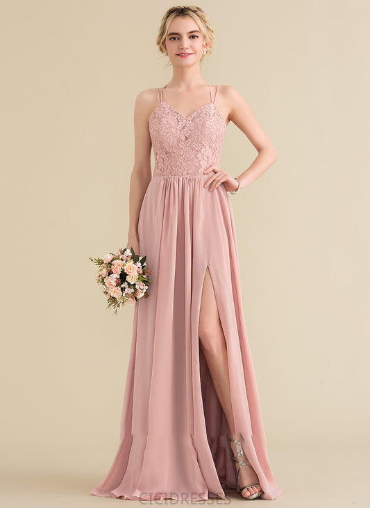 Neckline Sweetheart Fabric A-Line Length Embellishment Silhouette SplitFront Floor-Length Simone Straps Natural Waist Bridesmaid Dresses