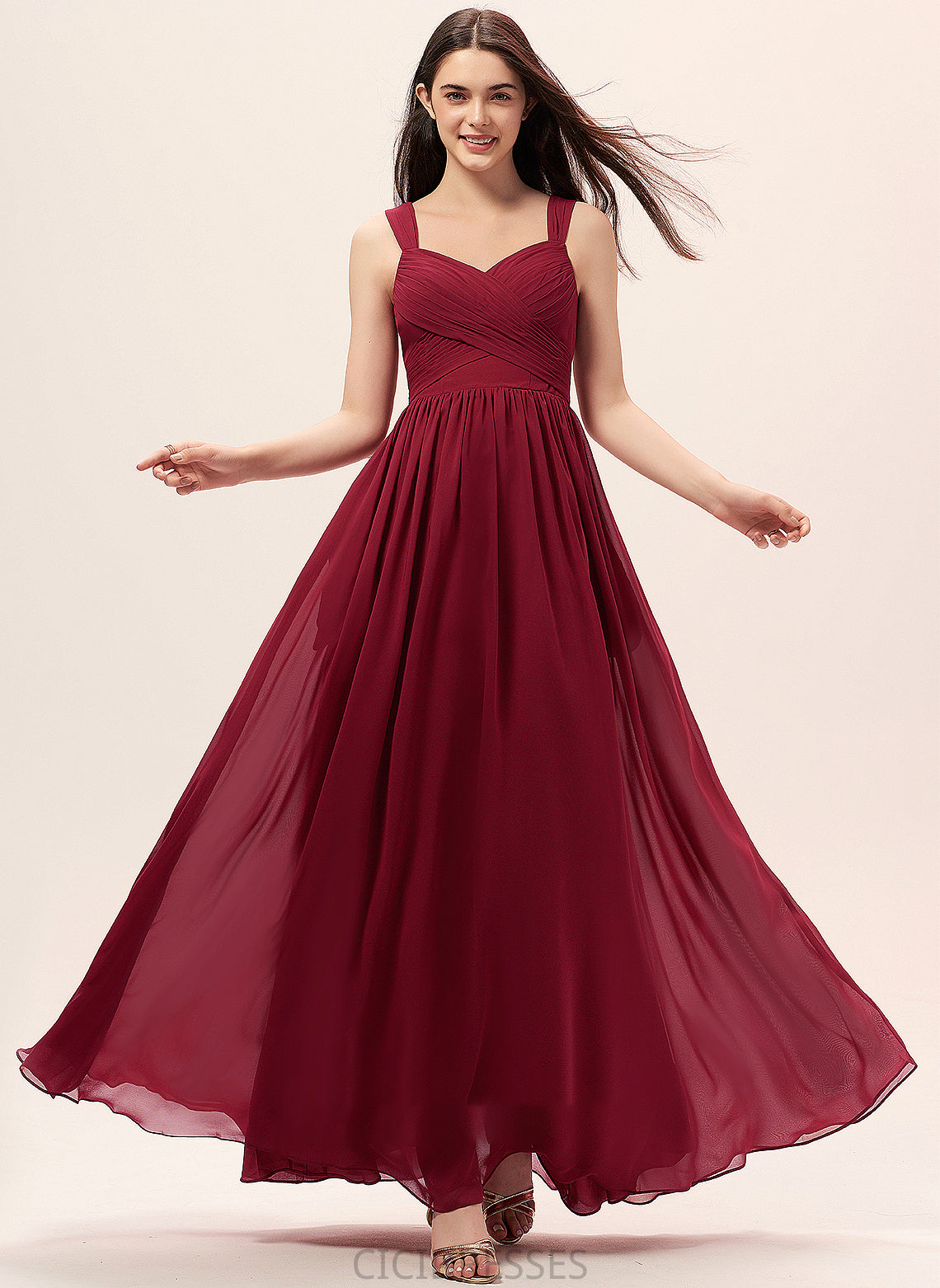 Embellishment Silhouette Length Fabric Ruffle Sweetheart A-Line Neckline Pockets Floor-Length Alyson Floor Length Bridesmaid Dresses