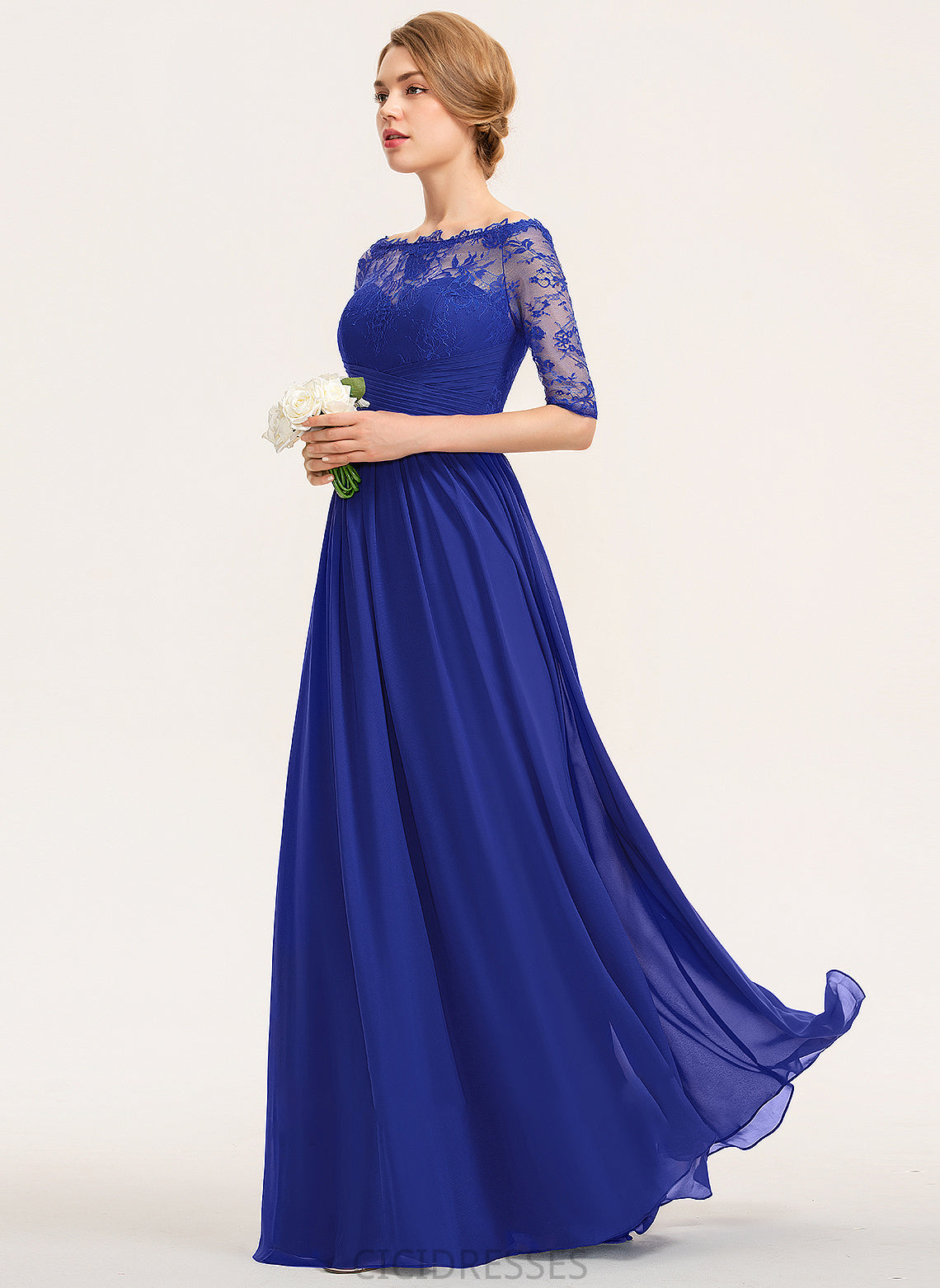 A-Line Neckline Embellishment Floor-Length Ruffle Off-the-Shoulder Length Silhouette Fabric Piper Floor Length Spaghetti Staps Bridesmaid Dresses