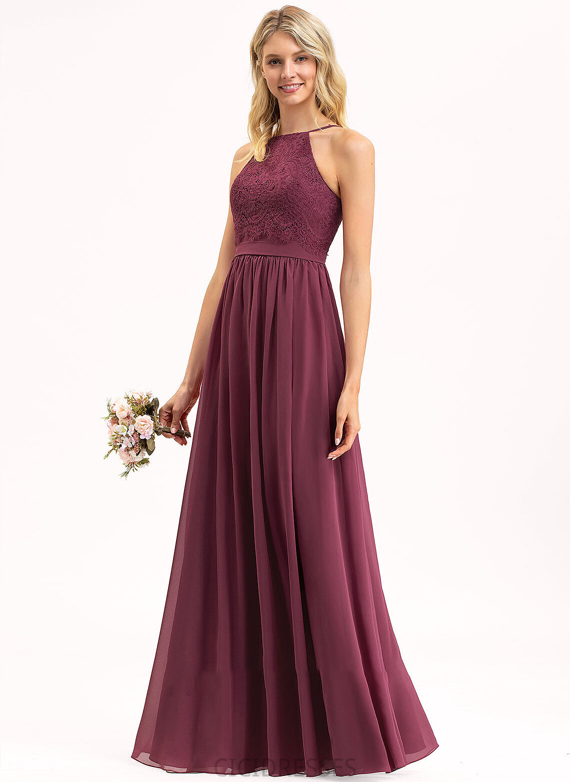 Neckline Length Silhouette Fabric Floor-Length Lace A-Line SquareNeckline Straps Alice Sleeveless Floor Length Bridesmaid Dresses