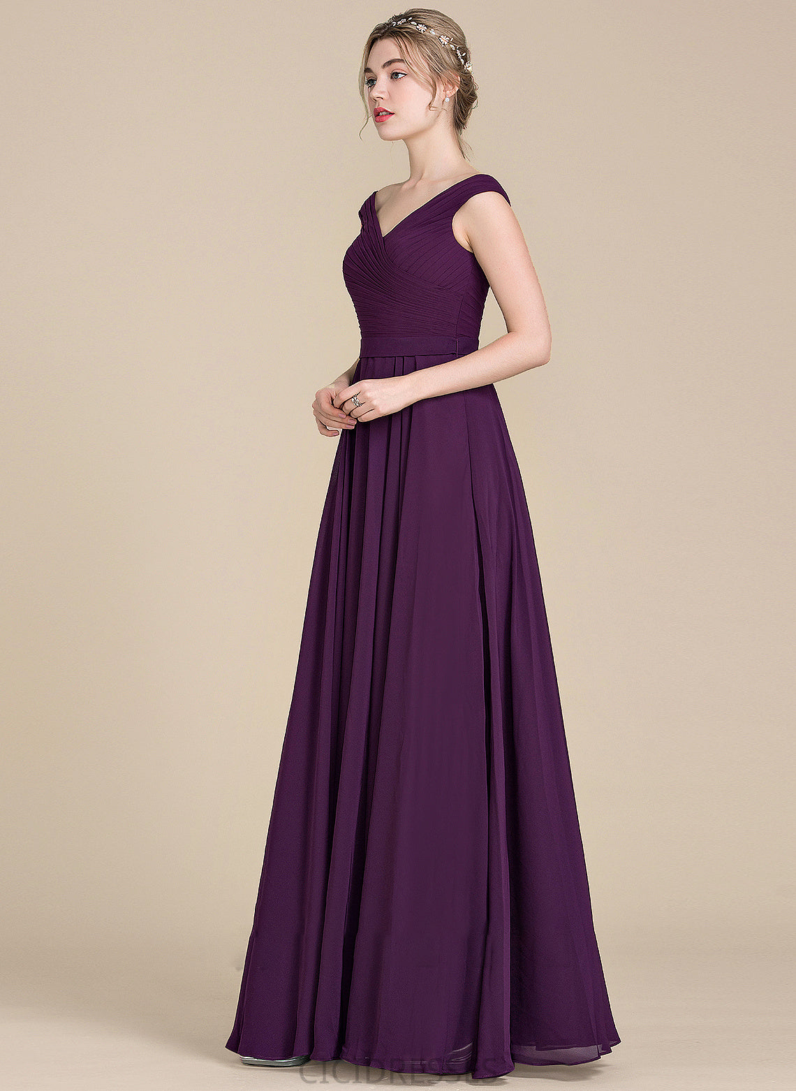 Length Neckline Floor-Length Off-the-Shoulder Silhouette Ruffle Embellishment Fabric A-Line Irene Trumpet/Mermaid Sleeveless Bridesmaid Dresses