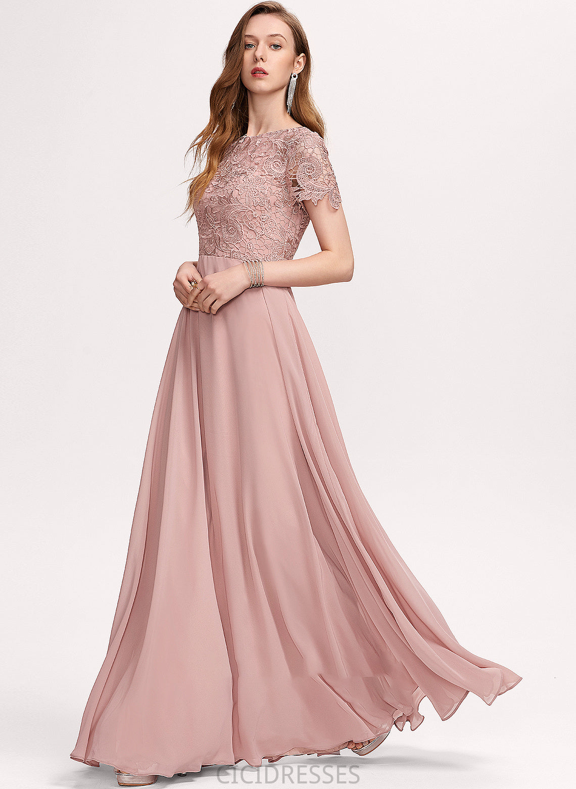 Sequins Silhouette Floor-Length A-Line Fabric Neckline ScoopNeck Embellishment Length Hanna High Low A-Line/Princess Bridesmaid Dresses