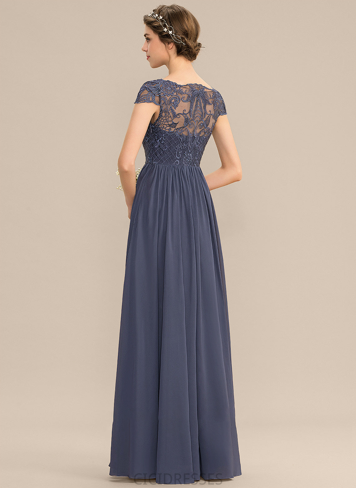 A-Line Lace ScoopNeck Straps Floor-Length Length Fabric Neckline Silhouette Piper Floor Length Sleeveless Bridesmaid Dresses