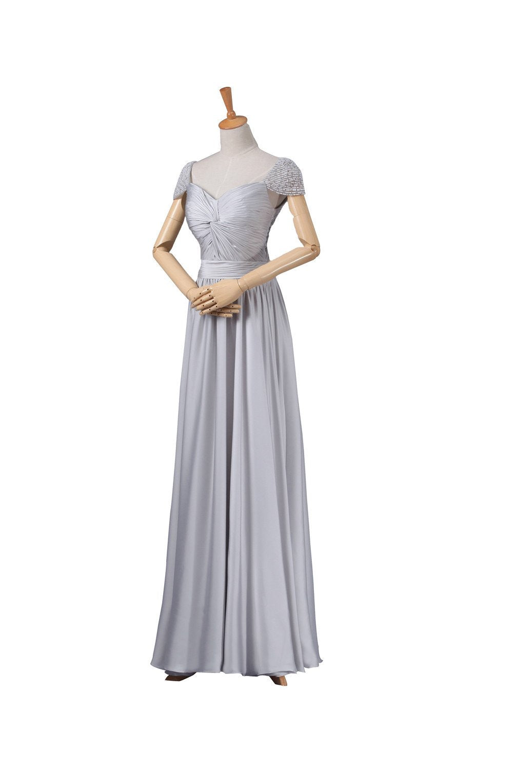 Modest Gray Chiffon Long Prom Dresses ED0661