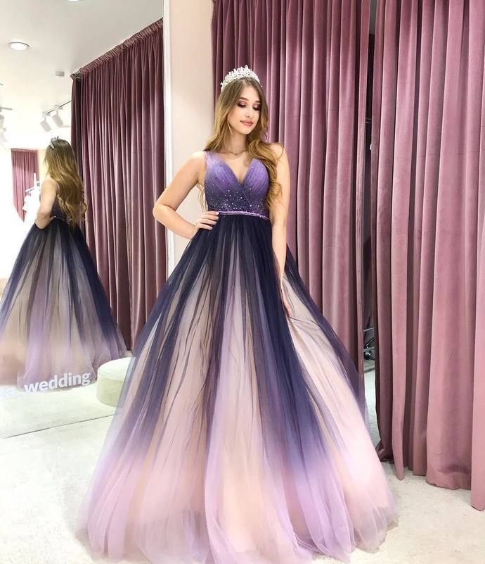 Ombre Prom dress, Long Prom Dress, Long evening dress, prom dresses CD14965