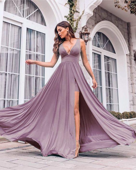 simple prom dresses Dusty Mauve Bridesmaid Dresses CD16911