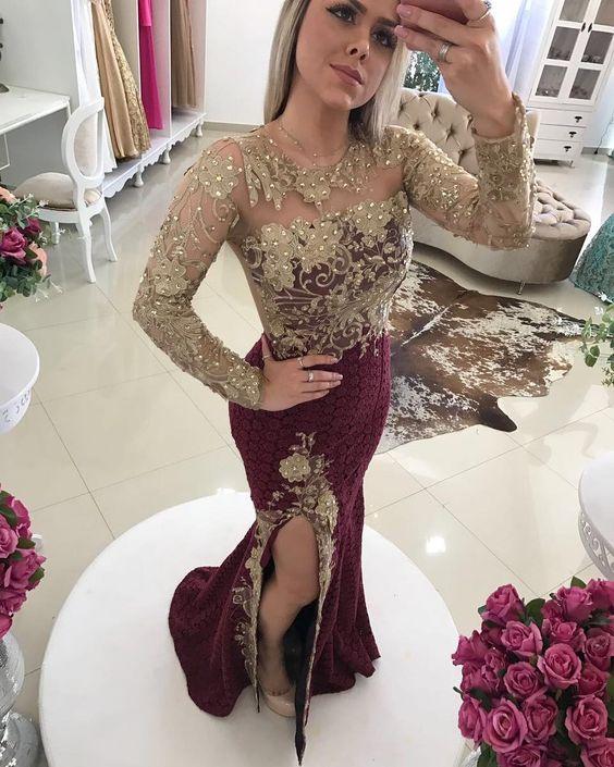 long sleeve Prom Dress, evening Dress CD17555