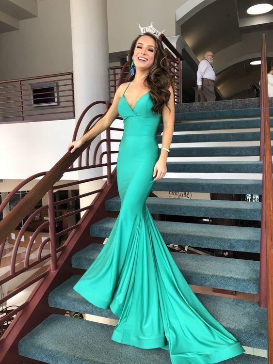 Spaghetti Straps Mermaid Long Prom Dress CD17722