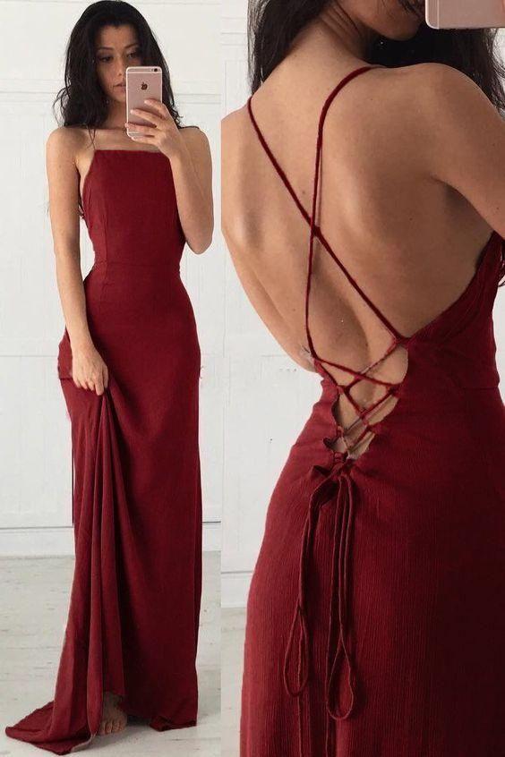 Sexy Backless Prom Dress Long, Evening Dress, Dance Dresses, Graduation School Party Gown CD18060