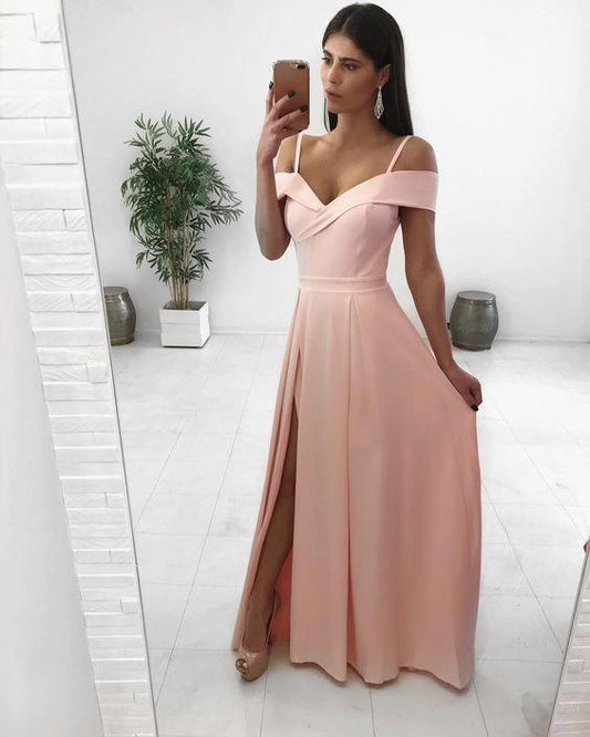 Pink Prom Dress, Long Prom Dress, A Line Simple Prom Dress CD18639