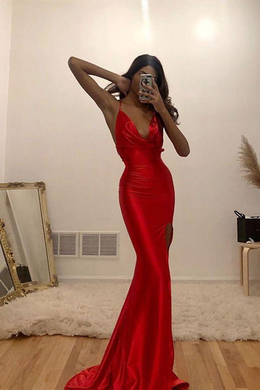 Red Mermaid Evening Dresses, Sexy Evening Dress, Tight Formal Dress, Sexy Prom Dresses CD19762