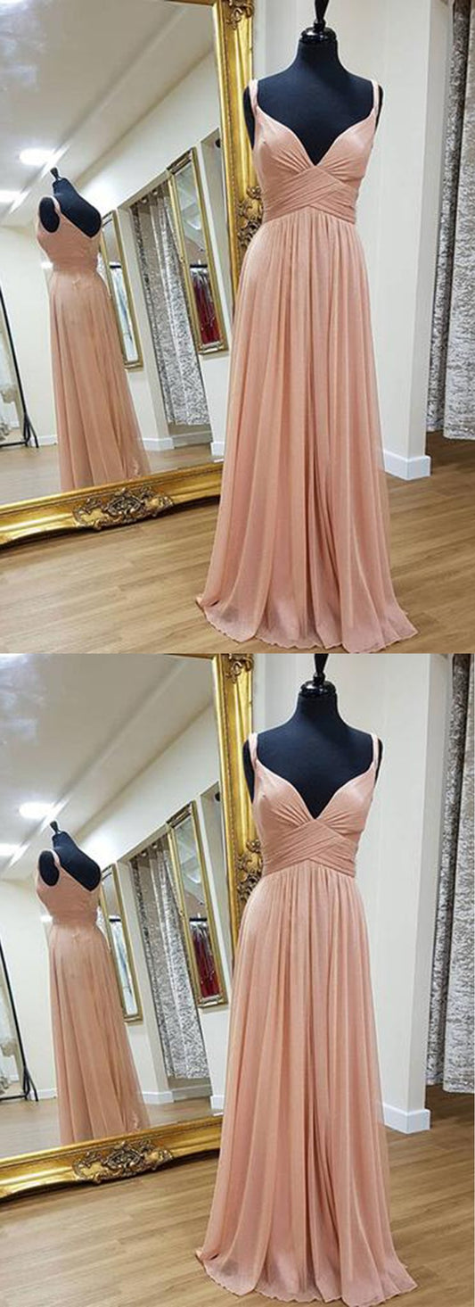 Chiffon Sleeveless V-neck Prom Dresses CD20306