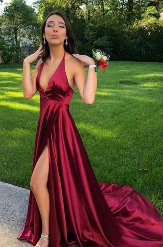 Sexy Prom Dress Slit Skirt Evening Gown Graduation Party Prom Dress CD20313