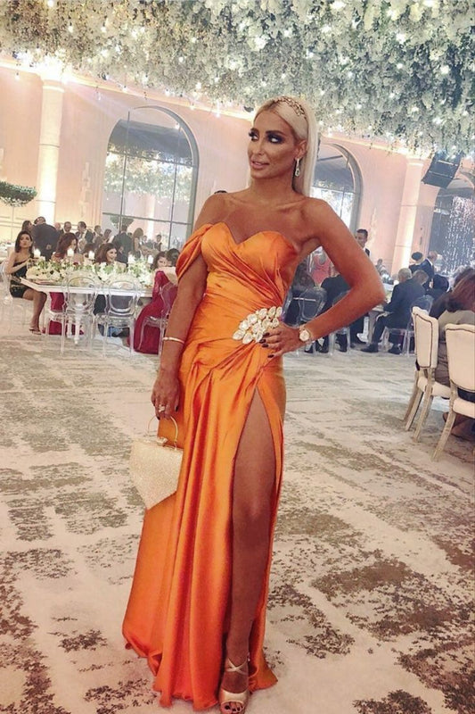 Unique Mermaid Orange Bridesmaid Dresses prom dresses CD20378