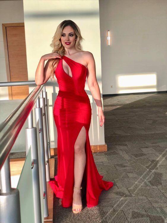 Red Women sexy sleeveless long prom dresses CD22765