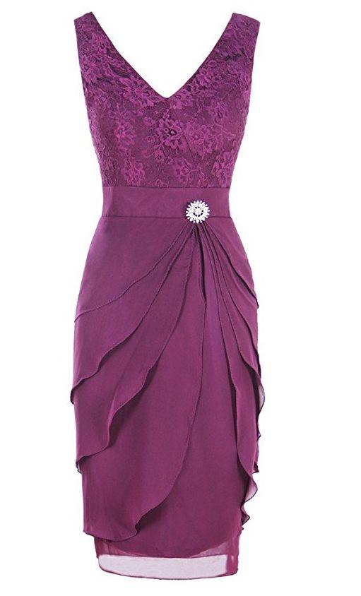 Womens V Neck Short Lace Bridesmaid Dress Mother Of The Bride Dress prom gown CD23230