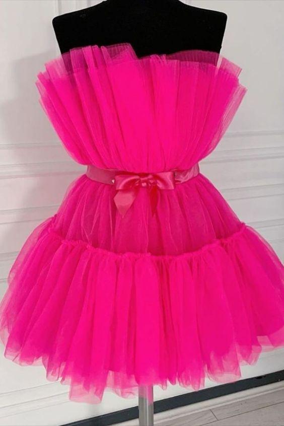 Fuchsia Party Dress homecoming dress party dress CD23567