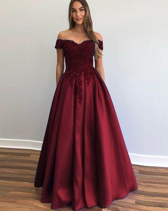 burgundy formal dress Long Prom Dress CD24776