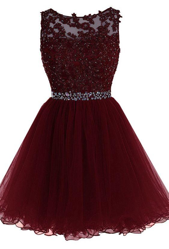 Short Tulle Beading Homecoming Dress CD2816